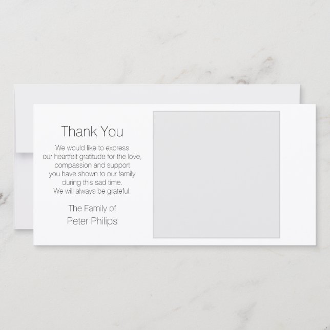 Simpatía de plantilla blanca Gracias con borde gri (Anverso)