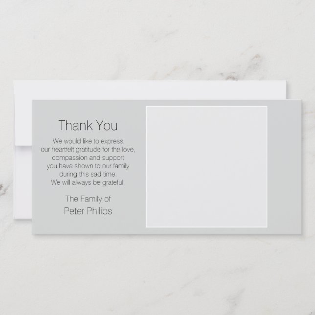 Simpatía de plantilla gris Gracias con borde blanc (Anverso)