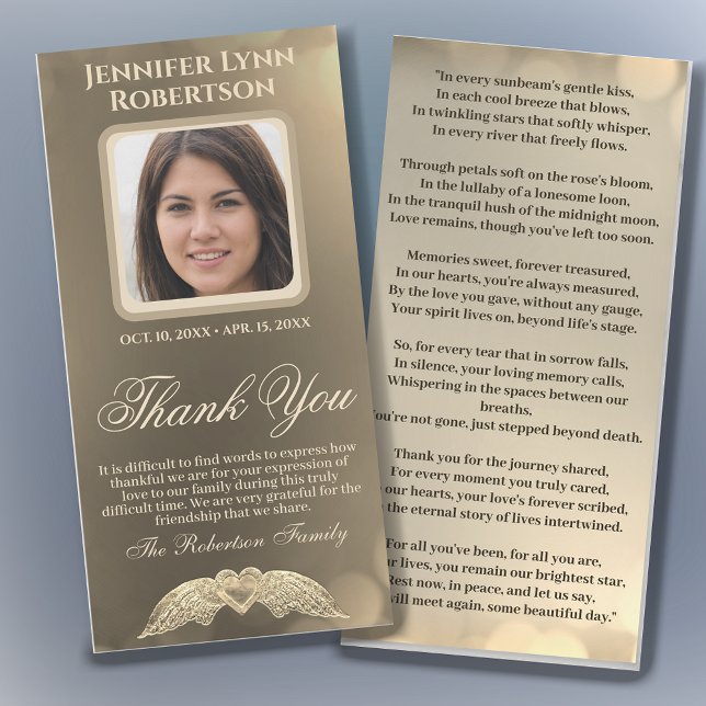 Simpatía Foto del funeral GRACIAS con corazón (Subido por el creador)