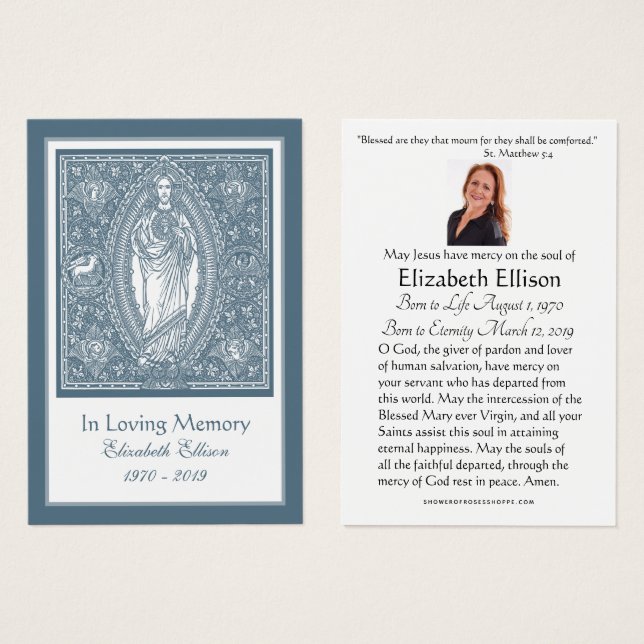 Simpatía funeraria Jesús Elegante Línea Arte (Anverso y reverso)