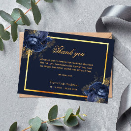 Simpatía oro azul floral simple