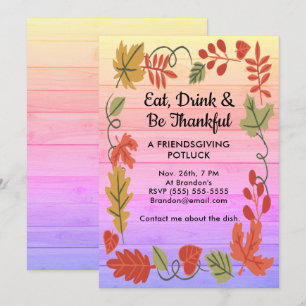 Simpática posluck Colorful Wood Design Invite