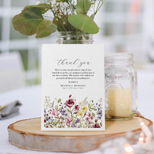 Simpática tarjeta de agradecimiento floral para fu
