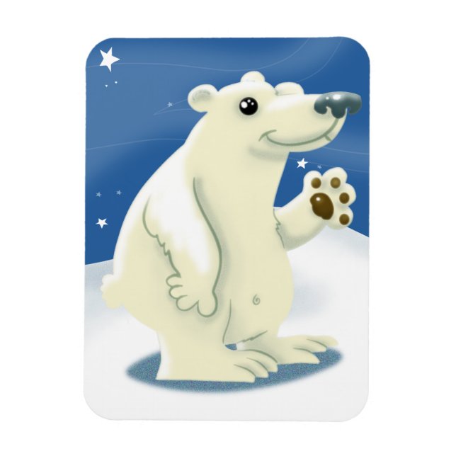 Simpático imán de oso polar (Vertical)