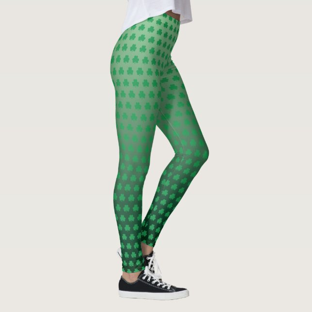Simpatizantes Día Green Shamrock Pattern Leggings (Derecha)