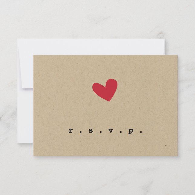Simpe Heart Wedding RSVP (Anverso)