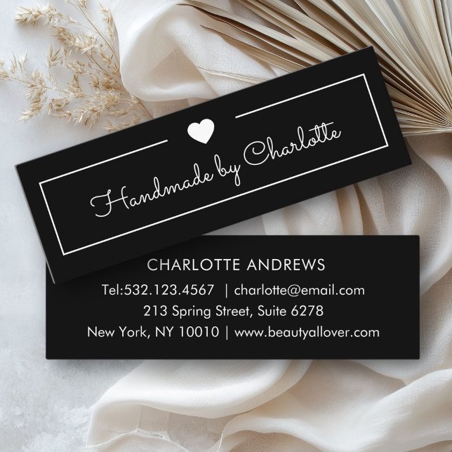 Simpel, escritura a mano, Mini tarjeta de visita " (Simpel, handwriting, "Handmade" , Heart, Mini Business Card)