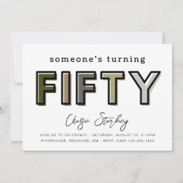 Simple 50.ª Invitación de cumpleaños | 50.º cumple