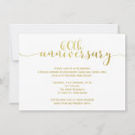 Simple 60º Boda Aniversario Invitación<br><div class="desc">Esta falsa invitación para el aniversario de oro y negro de 6oth boda incluye un falso texto de caligrafía de oro sobre un fondo blanco. La parte trasera de la invitación es negra con algunos textos falsos de caligrafía y un delgado borde dorado. Ideal para alguien que busca una simple...</div>