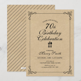 Simple 70.ª invitación a la fiesta de cumpleaños