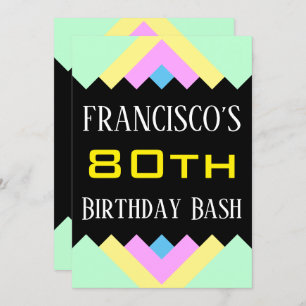Simple "80th Birthday Bash" Invitación de cumpleañ