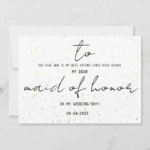 Simple a mi dama de honor en nuestro día de bodas 