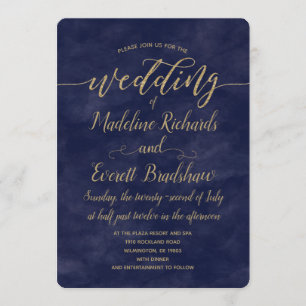 Simple acuarela de la marina y invitación a la bod