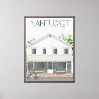 Simple Acuarela Nantucket Marco de Lienzo Impreso