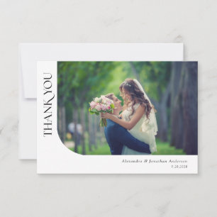 Simple agradecimiento de boda con foto curva