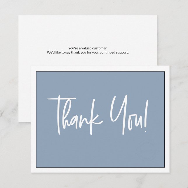 Simple Agradecimiento Social Logo Azul Polvo Blanc (Anverso / Reverso)
