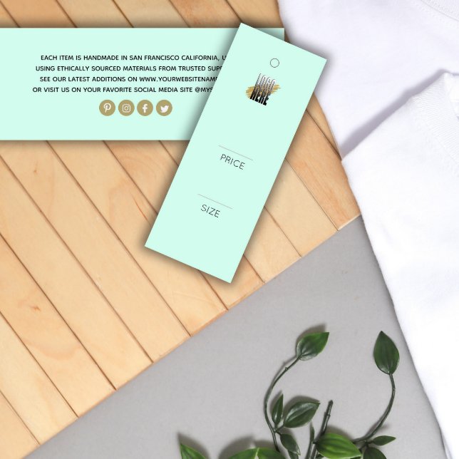 Simple Añadir su logotipo Mint Green Clothing Pric (Subido por el creador)