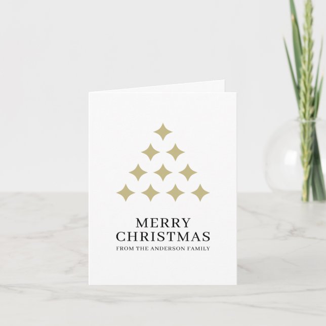 Simple árbol de estrella blanco Feliz Navidad (Anverso)