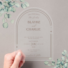 Simple arco de boda de acrílico 5 x7 invitación