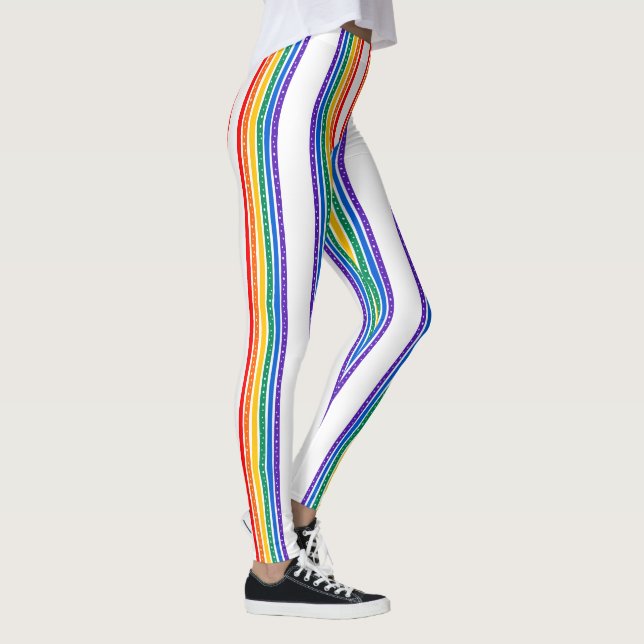 Simple arcoiris rayas Gay mes Leggings (Derecha)