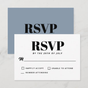 Simple Azul Polvoriento Moderno Minimalista RSVP