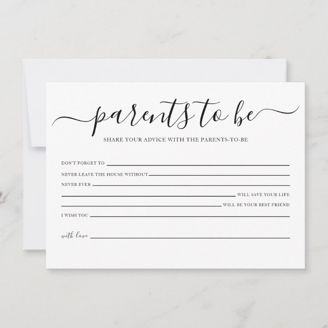 Simple Baby Shower Advice para la tarjeta de padre (Anverso)