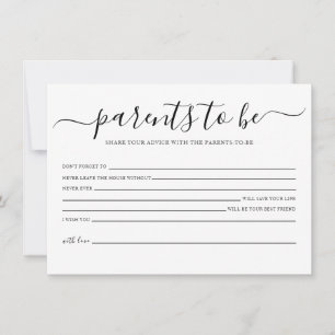Simple Baby Shower Advice para la tarjeta de padre
