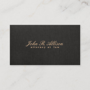 Simple Black Faux Linen - Tarjeta de presentación 