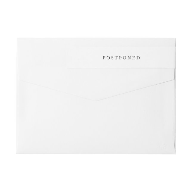 Simple blanco y negro Boda moderno pospuesto (Reverso)