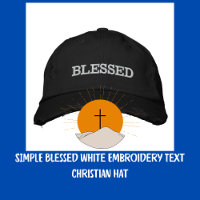 SIMPLE Blessed White Embroidery Textos Gorra crist