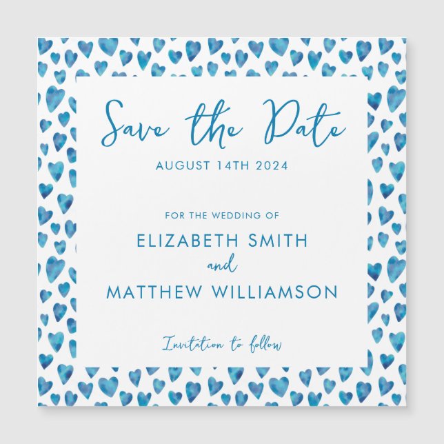 Simple Blue Save the Date Boda (Anverso)
