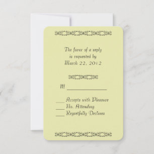 Simple Boda Amarilla Dorada RSVP