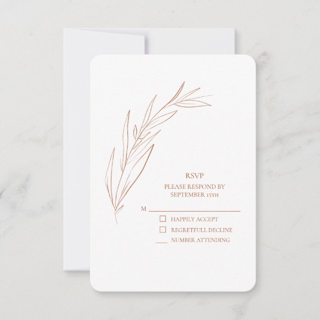 Simple boda de algodón Terra Blanca RSVP (Anverso)