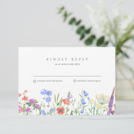 Simple boda de flores silvestres RSVP