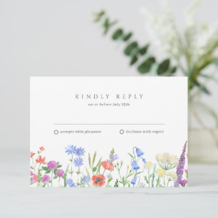 Simple boda de flores silvestres RSVP