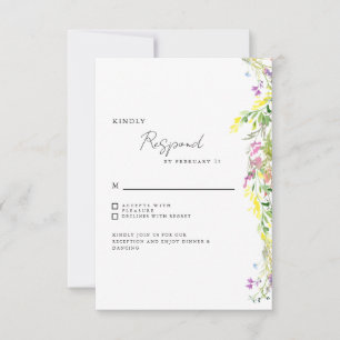 Simple Boda de Flores Silvestres RSVP