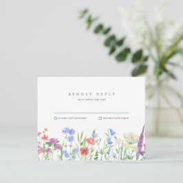 Simple boda de flores silvestres RSVP