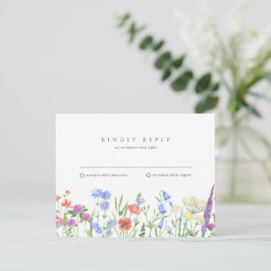Simple boda de flores silvestres RSVP