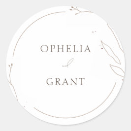 Simple Boda de hierba salvaje Gracias Pegatinas