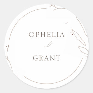 Simple Boda de hierba salvaje Gracias Pegatinas