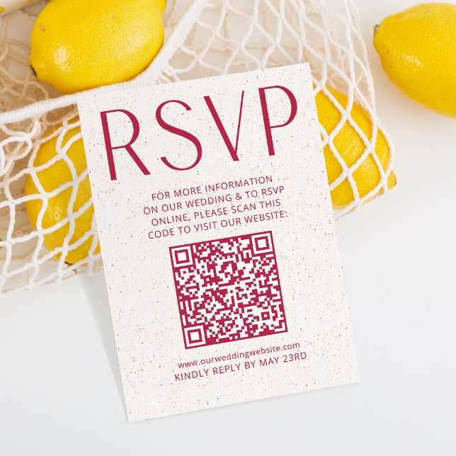 Simple boda magenta moderna RSVP Código QR en líne (Subido por el creador)