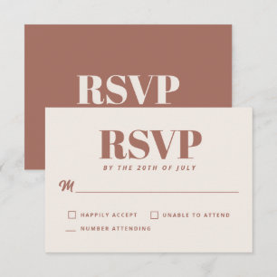 Simple Boda Minimalista Moderna RSVP