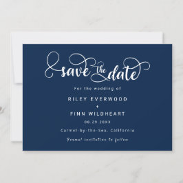 Simple boda moderna salve la invitación de fecha