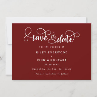 Simple boda moderna salve la invitación de fecha