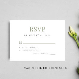 Simple boda rsvp elegante tarjeta de cierre de bod