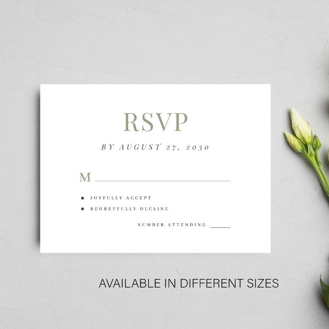 Simple boda rsvp elegante tarjeta de cierre de bod (Subido por el creador)