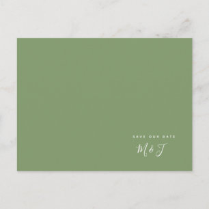 Simple Boda Verde Guardar la Invitación de fecha