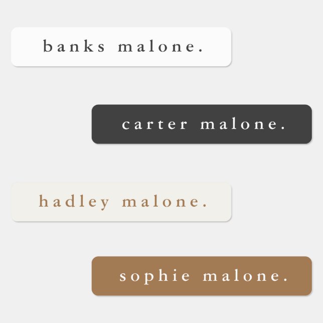 Simple Boho Arcoíris Etiqueta Nombre Impermeable (Grupo)