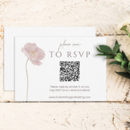 Simple Boho de Flores Silvestres RSVP con código Q