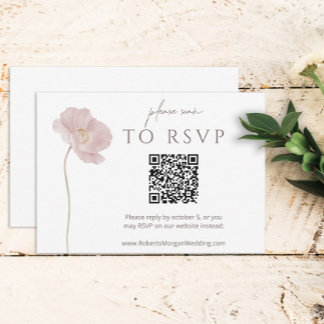 Simple Boho de Flores Silvestres RSVP con código Q